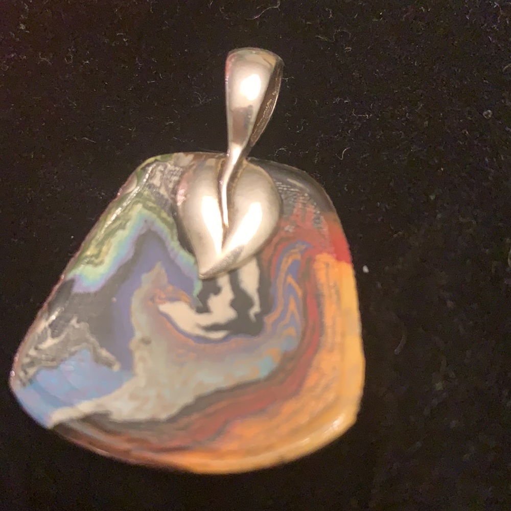 Beautiful ceramic and silver pendant new - Picture 2 of 3